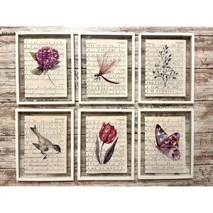 Botanical Garden Vintage Sheet Music 8x10 Wall Collage Picture Prints, Set of 6